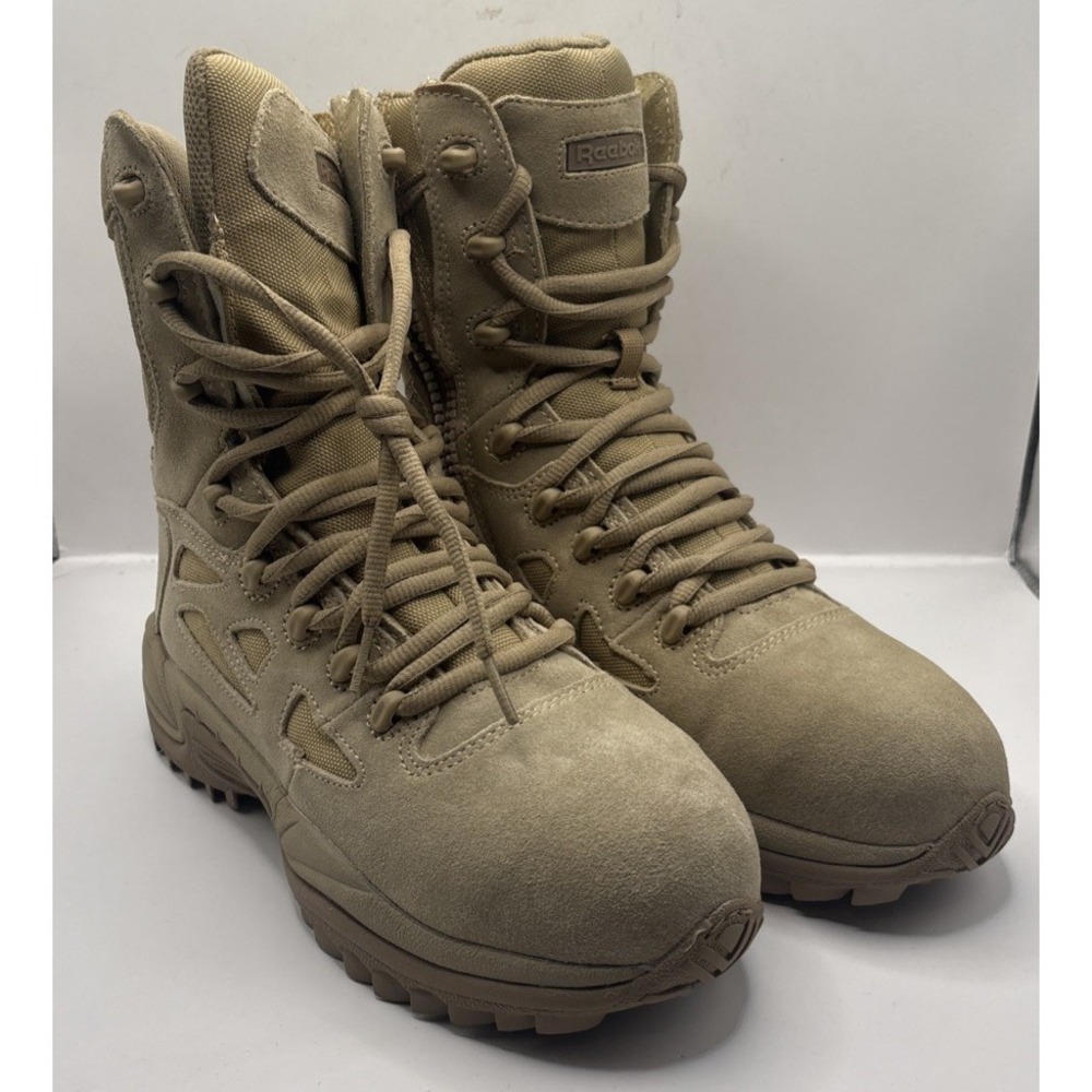 NEW Reebok Rapid Response RB8894 Tactical Boots Men's Size 7 Tan Side Zip EH